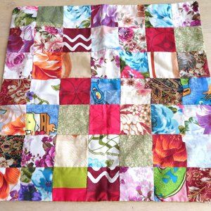 Vintage Handmade Patchwork Pillow Cover Sham 16" x 16" Cottage Country USA Made